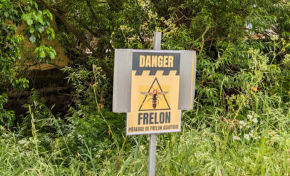 panneau de mise en garde signalant un Piège à frelons